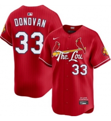 Men St  Louis Cardinals 33 Brendan Donovan Red 2024 City Connect Limited Stitched Baseball Jersey