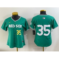 Women Boston Red Sox 35 Garrett Crochet Green 2025 City Connect Limited Stitched Baseball Jersey