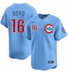 Men Chicago Cubs 16 Matthew Boyd Blue 2024 25 2nd Alternate Limited Stitched Baseball Jersey
