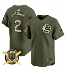 Men Chicago Cubs 2 Nico Hoerner Green Armed Forces Day Vapor Limited Stitched Baseball Jersey