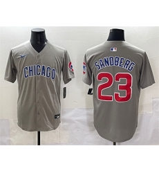 Men Chicago Cubs 23 Ryne Sandberg Grey Limited Stitched Baseball Jersey Men Chicago Cubs 23 Ryne Sandberg Grey Limited Stitched Baseball Jersey