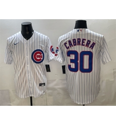 Men Chicago Cubs  30 Edward Cabrera White 2026 Cool Base Stitched Baseball Jersey