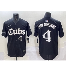 Men Chicago Cubs 4 Pete Crow Armstrong Black 27Gothic North Side Edition 27 Vapor Premier Limited Stitched Baseball Jersey Men Chicago Cubs 4 Pete Crow Armstrong Black 27Gothic North Side Edition 27 Vapor Premier Limited Stitched Baseball Jersey