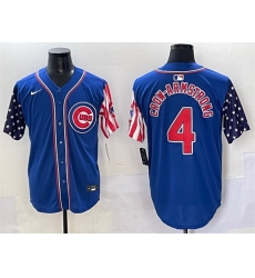 Men Chicago Cubs 4 Pete Crow Armstrong Royal 2025 Independence Day Vapor Premier Limited Stitched Baseball Jersey
