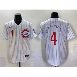 Men Chicago Cubs 4 Pete Crow Armstrong White Pinstripe 2nd Alternate Limited Stitched Baseball Jersey
