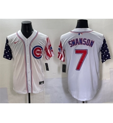 Men Chicago Cubs 7 Dansby Swanson White 2025 Independence Day Vapor Premier Limited Stitched Baseball Jersey Men Chicago Cubs 7 Dansby Swanson White 2025 Independence Day Vapor Premier Limited Stitched Baseball Jersey