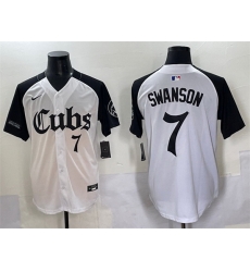 Men Chicago Cubs 7 Dansby Swanson White Black 27Gothic North Side Edition 27 Vapor Premier Limited Stitched Baseball Jersey Men Chicago Cubs 7 Dansby Swanson White Black 27Gothic North Side Edition 27 Vapor Premier Limited Stitched Baseball Jersey