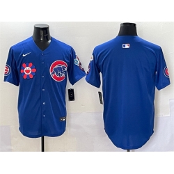 Men Chicago Cubs Blank Royal 2025 Tokyo Series Limited Stitched Baseball Jersey