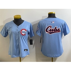 Women Chicago Cubs Team Big Logo Blue 2024 25 2nd Alternatemited Stitched Baseball Jersey