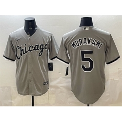 Men Chicago White Sox  5 Munetaka Murakami Grey Stitched Baseball Jersey