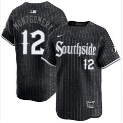 Men Chicago White Sox Colson Montgomery #12 Black City Connect Stitched Jersey