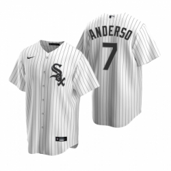 Mens Nike Chicago White Sox 7 Tim Anderson White Home Stitched Baseball Jersey