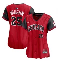 Women Chicago White Sox 25 Andrew Vaughn Red Black 2025 City Connect Limited Stitched Baseball Jersey