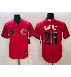 Men Cincinnati Reds  26 Chase Burns Red 2026 City Connect Stadium Stitched Baseball Jersey