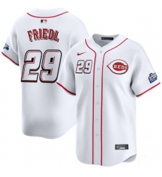 Men Cincinnati Reds 29 TJ Friedl White 2025 Speedway Classic Home Limited Stitched Baseball Jersey