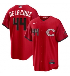 Men Cincinnati Reds  44 Elly De La Cruz Red 2026 City Connect Stadium Stitched Baseball Jersey