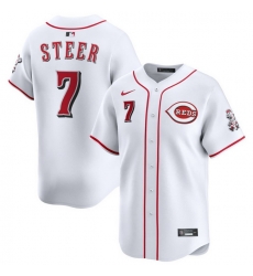 Men Cincinnati Reds Nike White Home Limited Custom Jersey Steer Spencer 7 Men Cincinnati Reds Nike White Home Limited Custom Jersey Steer Spencer 7