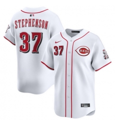 Men Cincinnati Reds Nike White Home Limited Custom Jersey Stephenson Tyler 37