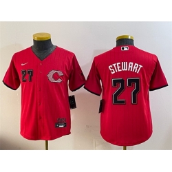 Women Cincinnati Reds  27 Sal Stewart Red 2026 City Connect Stadium Stitched Baseball Jersey  