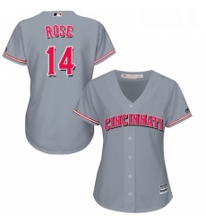 Womens Majestic Cincinnati Reds 14 Pete Rose Replica Grey Road Cool Base MLB Jersey Womens Majestic Cincinnati Reds 14 Pete Rose Replica Grey Road Cool Base MLB Jersey