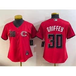 Youth Cincinnati Reds  30 Ken Griffey Jr  Red 2026 City Connect Stadium Stitched Baseball Jersey
