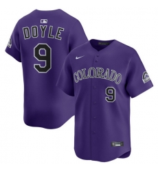 Men Colorado Rockies Nike Purple Alternate Limited Jersey Doyle Brenton 9