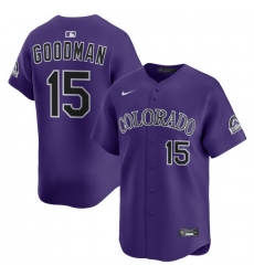 Men Colorado Rockies Nike Purple Alternate Limited Jersey Goodman Hunter 15