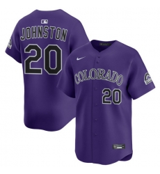 Men Colorado Rockies Nike Purple Alternate Limited Jersey Johnston Troy 20