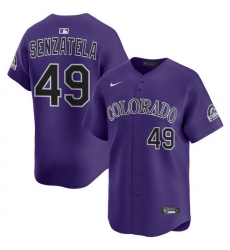 Men Colorado Rockies Nike Purple Alternate Limited Jersey Senzatela Antonio 49