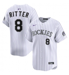 Men Colorado Rockies Nike White Alternate Limited Jersey RITTER 8