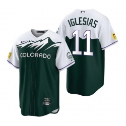 Men Nike Nike Colorado Rockies #11 Jose Iglesias City Connect Stitched Cool Base Baseball Jersey