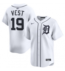 Men Detroit Tigers 19 Will Vest White 2024 Home Limited Stitched Baseball Jersey Men Detroit Tigers 19 Will Vest White 2024 Home Limited Stitched Baseball Jersey