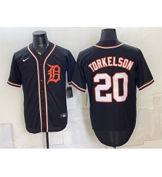 Men Detroit Tigers  20 Spencer Torkelson Black 2026 Fashion Replica Black Out Stitched Baseball Jersey