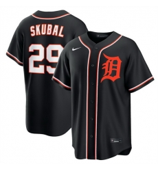 Men Detroit Tigers  29 Tarik Skubal 2026 Fashion Replica Black Out Stitched Baseball Jersey