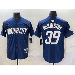 Men Detroit Tigers 39 Zach McKinstry 2024 Navy City Connect Cool Base Limited Stitched Jersey