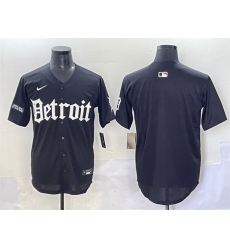 Men Detroit Tigers Blank Black  27Motor Gothic Edition 27 Vapor Premier Limited Stitched Baseball Jersey