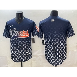 Men Detroit Tigers Blank Navy With Patch Vapor Premier Limited Stitched Baseball Jersey