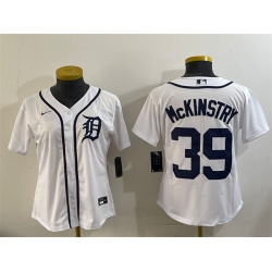 Women Detroit Tigers 39 Zach McKinstry White Cool Base Stitched Baseball Jersey 