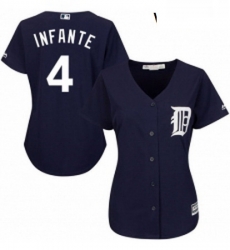 Womens Majestic Detroit Tigers 4 Omar Infante Authentic Navy Blue Alternate Cool Base MLB Jersey Womens Majestic Detroit Tigers 4 Omar Infante Authentic Navy Blue Alternate Cool Base MLB Jersey