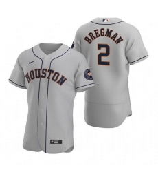 Men Houston Astros 2 Alex Bregman Gray Flex Base Stitched Jersey Men Houston Astros 2 Alex Bregman Gray Flex Base Stitched Jersey