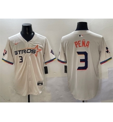 Men Houston Astros 3 Jeremy Pena Cream 2025 City Connect With Texas Patch Limited Stitched Baseball Jersey Men Houston Astros 3 Jeremy Pena Cream 2025 City Connect With Texas Patch Limited Stitched Baseball Jersey