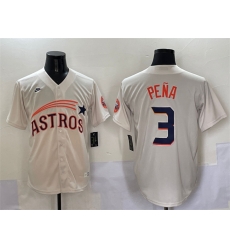 Men Houston Astros 3 Jeremy Pena Cream Throwoperstown Collection Limited Stitched Baseball Jerseyback Co