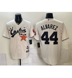 Men Houston Astros  44 Yordan Alvarez Cream Cactus Jack Vapor Premier Limited Stitched Baseball Jersey