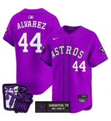 Men Houston Astros  44 Yordan Alvarez DJ Screw Still Tippin Purple Patch Vapor Limited Stitched Baseball Jersey