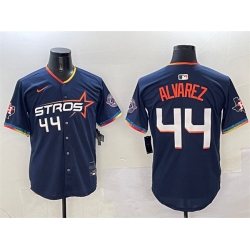 Men Houston Astros 44 Yordan Alvarez Navy 2025 City Connect With Texas Patch Limited Stitched Baseball Jersey
