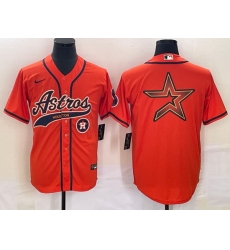 Men Houston Astros Orange Team Big Logo With Patch Cool Base Stitched Baseball Jersey 2 Men Houston Astros Orange Team Big Logo With Patch Cool Base Stitched Baseball Jersey 2