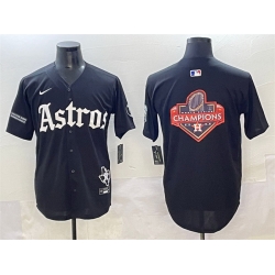 Men Houston Astros Team Big Logo Black Gothic  27Houston Born Barrio Raised 27 Limited Stitched
