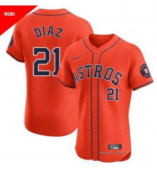 Men Houston Astros Yainer Diaz 21 Orange Flex Base Stitched Limited Jersey Men Houston Astros Yainer Diaz 21 Orange Flex Base Stitched Limited Jersey