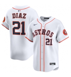 Men Houston Astros Yainer Diaz 21 White Flex Base Stitched Limited Jersey Men Houston Astros Yainer Diaz 21 White Flex Base Stitched Limited Jersey