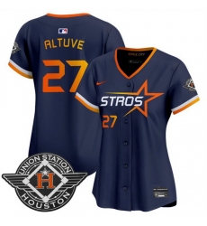 Women Houston Astros 27 Jose Altuve Navy 2025 City Connect Limited Stitched Baseball Jersey Women Houston Astros 27 Jose Altuve Navy 2025 City Connect Limited Stitched Baseball Jersey
